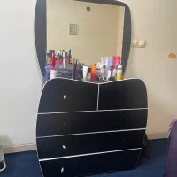میز آرایش ام دی اف مشکی و طرح چوب
