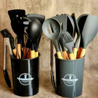 کفگیر و ملاغه سیلیکونی خارجی نسوز 12تیکه فقط 580ت