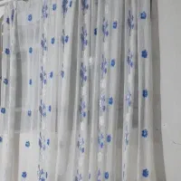 پرده حریر آبی