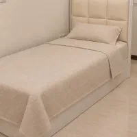تخت یکنفره شیک با تاج چرمی