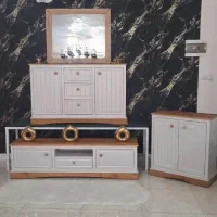 میزتلوزیون اینه کنسول جاکفشی دسته چوبی