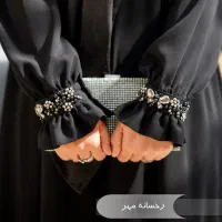 مانتو عبایی رخسانه مهر مشکی (تنوع پارچه) کد 14016