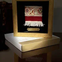 قاب فرش متبرک حرم امام رضا(ع) طرح ریشه|تابلو فرش|تهران, نیلوفر|دیوار