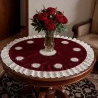 رومیزی ساتن زرشکی