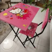 ست میزو صندلی تاشو فانتزی باکسدار کیتی