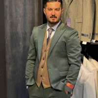 کت و شلوار زیتونی دوخت صنعتی