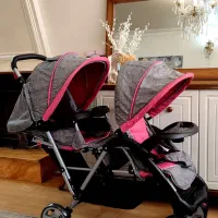 کالسکه دوقلو پشت سرهم دوقولو دو قلو دونفره ۲قلو