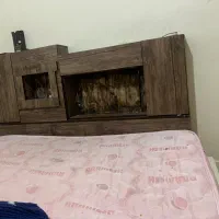 تخت دو نفره چوبی همراه با تشک دو نفره