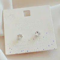 گوشواره نقره نگین سواروسکی مدل سفید