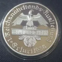 سکه یادبود آنتیک روکش نقره ای کلکسیونی زیبا اروپای