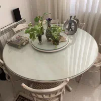 میز ناهارخوری گرد ۶ نفره چوب راش|میز و صندلی غذاخوری|بیرجند, |دیوار