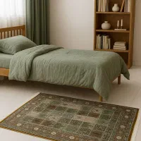 فرش دستباف تمام ابریشم قم ۳ متری ۷۰ رج