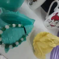 دستبند جید سبز و عقیق سفید