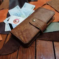 کیف پول چرم شتری