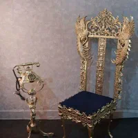 ست صندلی برنزی میز تلفن و تلفن ایستاده برنجی|میز تلفن|تهران, نیروی هوایی (پیروزی)|دیوار