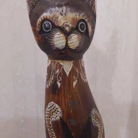 مجسه چوبی گربه