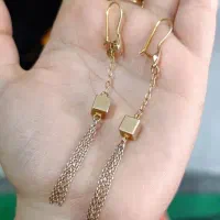 گوشواره اویزی و انگشتر گل