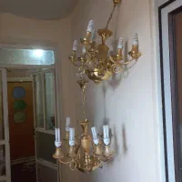 لوستر طلایی آبکاری شده طلا ۸ شاخه ( در حد نو نو )