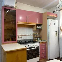 کابینت ام دی اف ۹متری ۲تاویترین با شیشه باسنگ