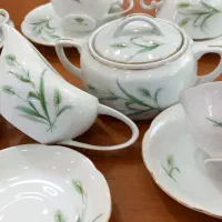 سرویس چایخوری گل گندمی مسعود عتیقه