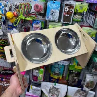 ظرف اب غذا چوبی استیل سرامیکی|لوازم جانبی حیوانات|مشهد, گلبرگ|دیوار