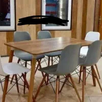 فروش میز صندلی در حد نو   پایه چوب