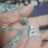 ست نقره انگشتر زنجیر و پلاک|جواهرات|نیشابور, دارایی|دیوار
