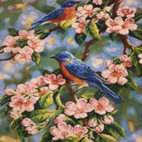 تابلو فرش گل و بلبل