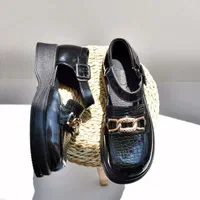 لوفر تابستانی مشکی کفش کالج ورنی زنانه دخترانه