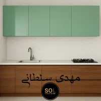 کابینت سفید پسته ای دستگیره استیل کد 1404|مصالح و تجهیزات ساختمان|شیراز, محراب|دیوار