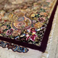 فرش زرنیم سالاری تبریز زمینه شرابی(ابریشم)|فرش|تهران, نصرت|دیوار