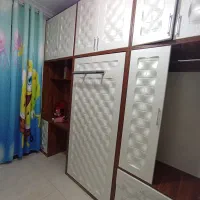 تخت کم جا تک نفره 3بعدی همراه با کمد بالاش وتشک