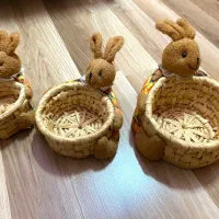 ۳ عدد سبد حصیری خرگوشی