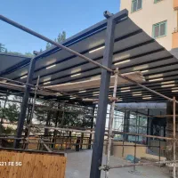 سایبان سایه بازویی سقف متحرک برقی آلاچیق روف گاردن