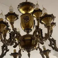 لوستر شمش برنجی ۲ عدد ۵ شاخه و ۲ عدد ۴ شاخه