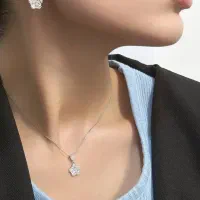 گردنبند و نیم ست نقره جواهری خاص پسند دخترانه۹۳۰|بدلیجات|تبریز, |دیوار