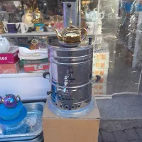 سماور زغالی استیل ۸ لیتر