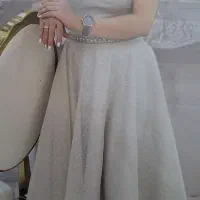 پیراهن مجلسی میدی نقره‌ای براق سایز 40|لباس|تهران, دهم فروردین|دیوار