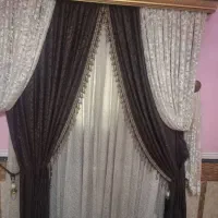 دو عدد پرده مناسب پنجره دومتر و پارچه متراژ بالا