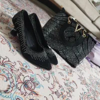 حراج کیف و کفش مجلسی نگین دار زیبا و لوکس