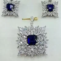 نیم ست کبود نقره کد ۹۲۵ وزن ۱۹.۴۵ گرم با فاکتور