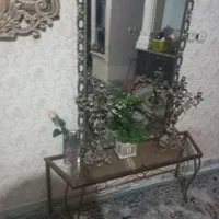 آینه و شمعدان برنز روکش نقره