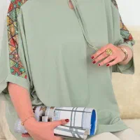 تونیک یقه اشکی جنس کرپ