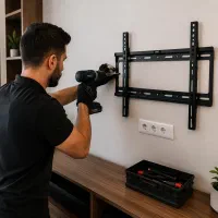 نصب پایه دیواری تلویزیون