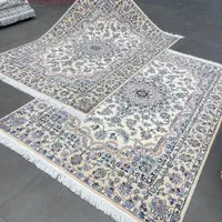 فرش دستباف(بساک ) نایین سه تخته ۴ متری کرک ابریشم|فرش|مشکیندشت, |دیوار