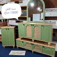 جهیزیه عروس کنسول آینه میزتلویزیون جاکفشی جلومبلی|بوفه، ویترین، کنسول|قم, قلعه کامکار|دیوار