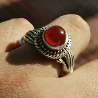 انگشتر دست دلبر سنگ عقیق سرخ یمنی