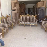 مبلمان ۹ نفره لوکس - کلاف چوب گردو و منبت دست