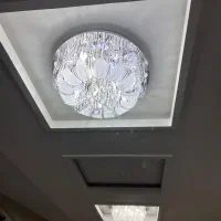 لوستر سقفی کریستال کنترل دار وفلش خور|لوستر و چراغ آویز|قزوین, |دیوار