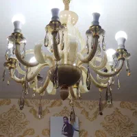 لوستر بلوری 8شاخه شیدکرم نسکافه